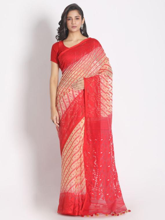 women's self design beige colored saree with blouse - 19810645 - Zoom Image - 0
