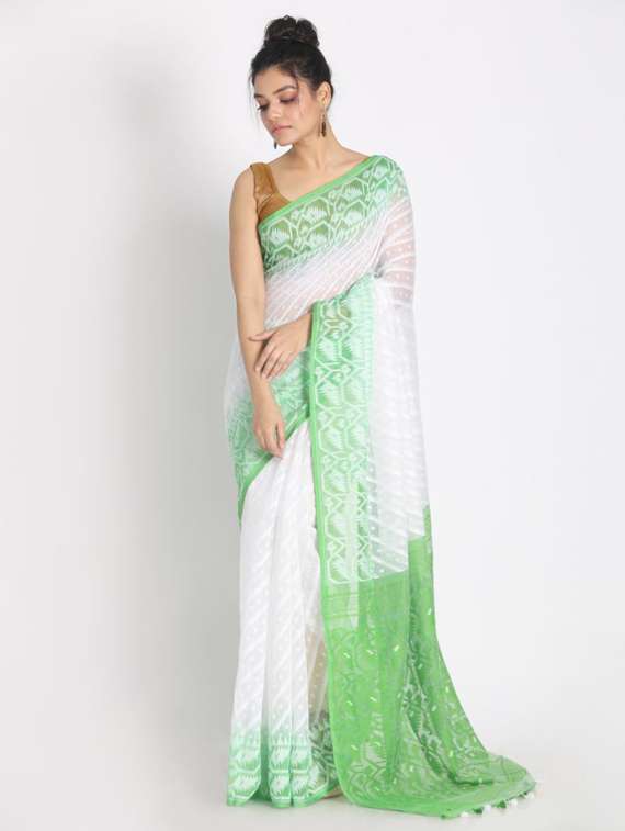 women's embroidered saree with blouse
