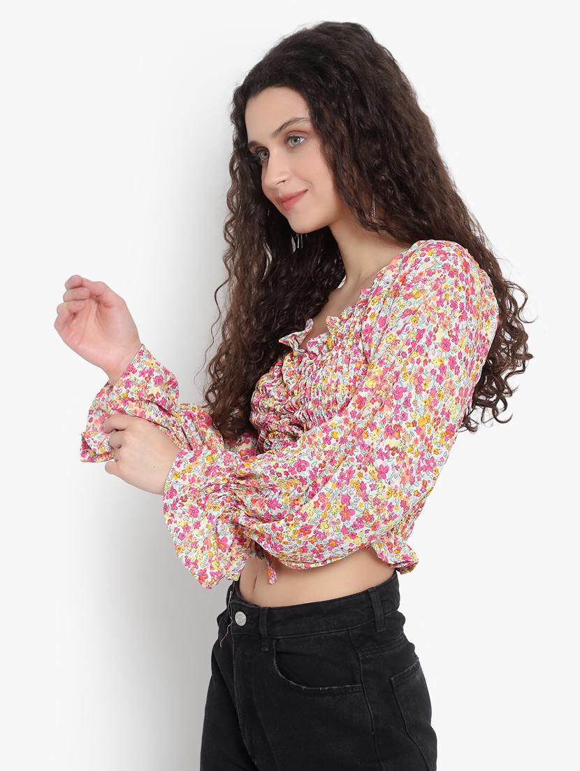 women's crop v neck top - 19811266 -  Standard Image - 1