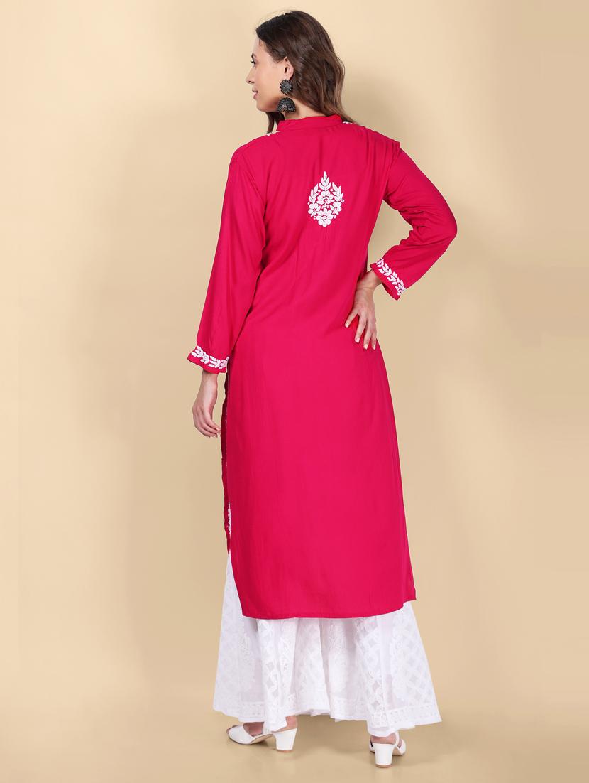 chikankari straight kurta - 19811451 - Standard Image - 4