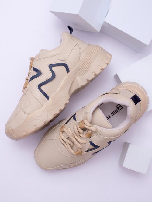 nude solid lace-up sneaker - 19813852 -  Standard Image - 0