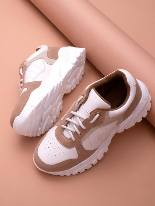 white color block lace-up sneaker - 19813853 - Standard Image - 0