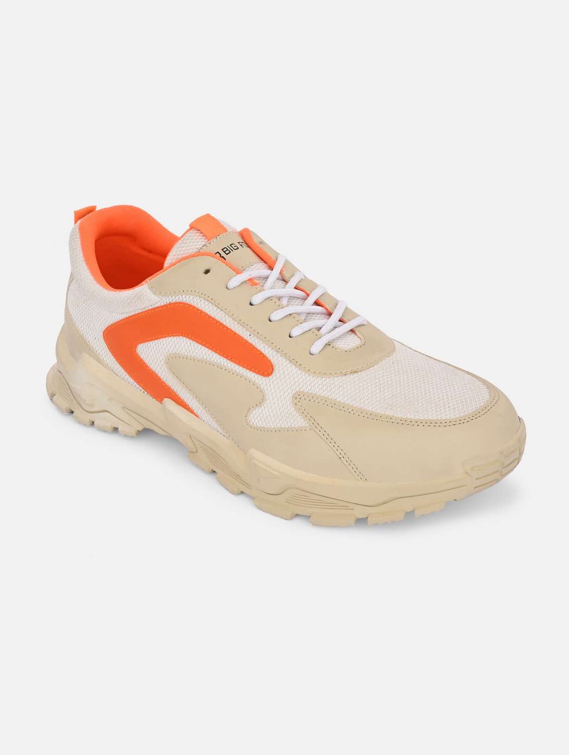men nude color block lace up sneaker