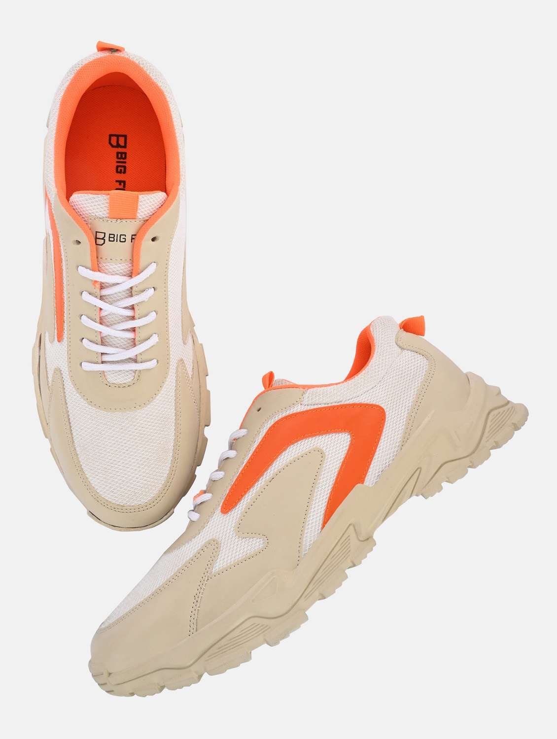 nude color block lace up sneaker - 19813979 - Standard Image - 4