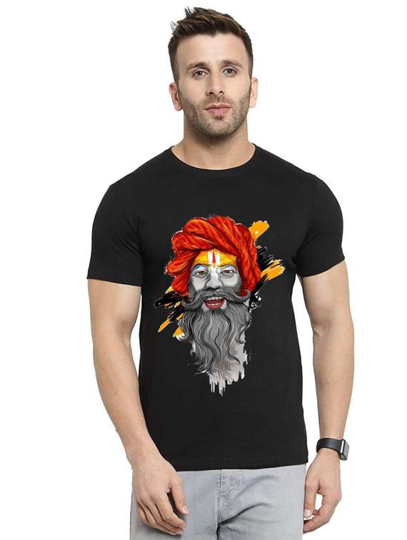 printed round neck regular t-shirt