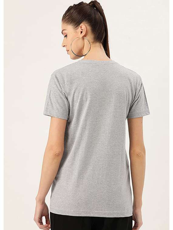 women's front print round neck t-shirt - 19814410 - Standard Image - 1