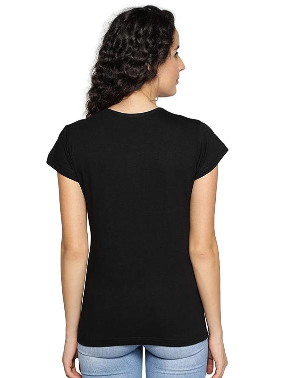 women's front print round neck t-shirt - 19814412 - Standard Image - 1