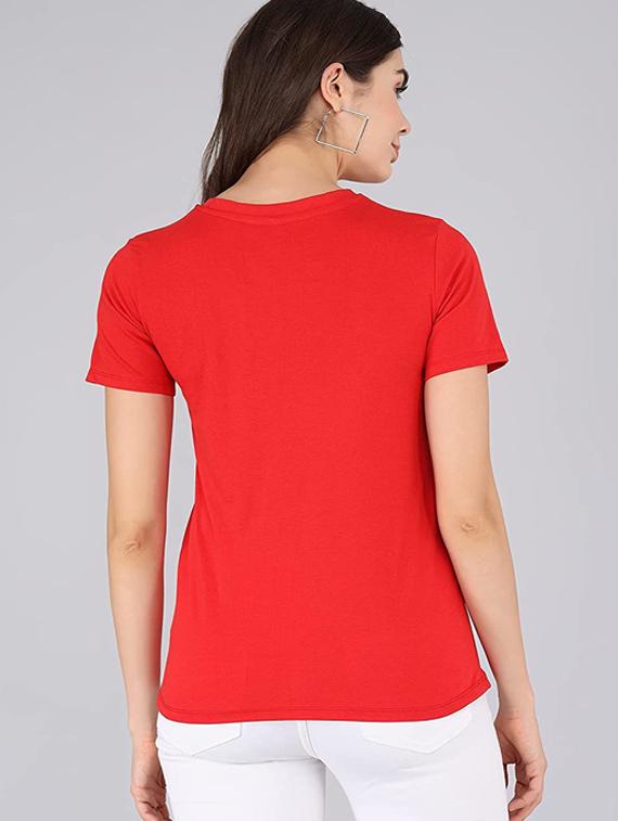 women's front print round neck t-shirt - 19814415 -  Standard Image - 1