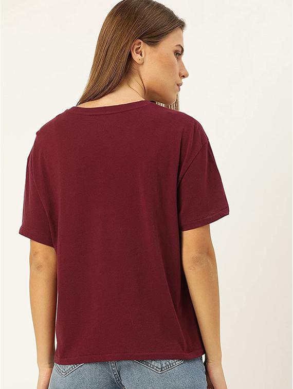 women's front print round neck t-shirt - 19814418 - Standard Image - 1