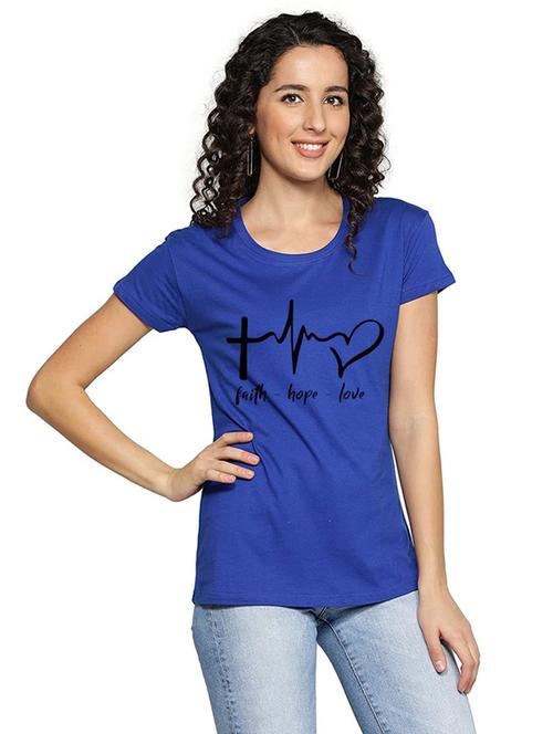 women's chest print round neck t-shirt - 19814420 -  Standard Image - 0