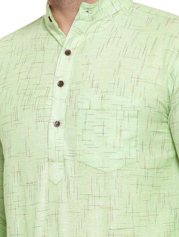 mandarin neck printed short kurta - 19814450 -  Standard Image - 4