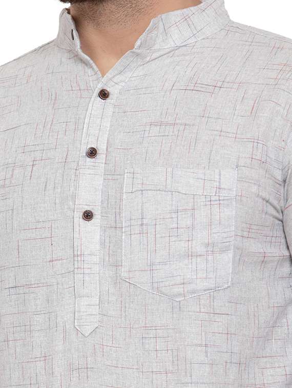 mandarin neck printed short kurta - 19814456 -  Standard Image - 4