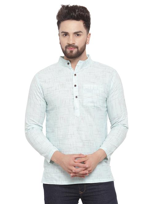 mandarin neck solid short kurta - 19814468 - Standard Image - 0