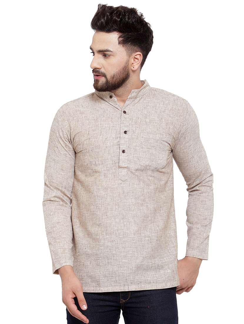 mandarin neck solid short kurta