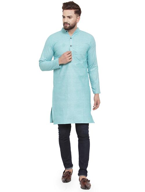 mandarin neck solid kurta - 19814488 -  Standard Image - 0