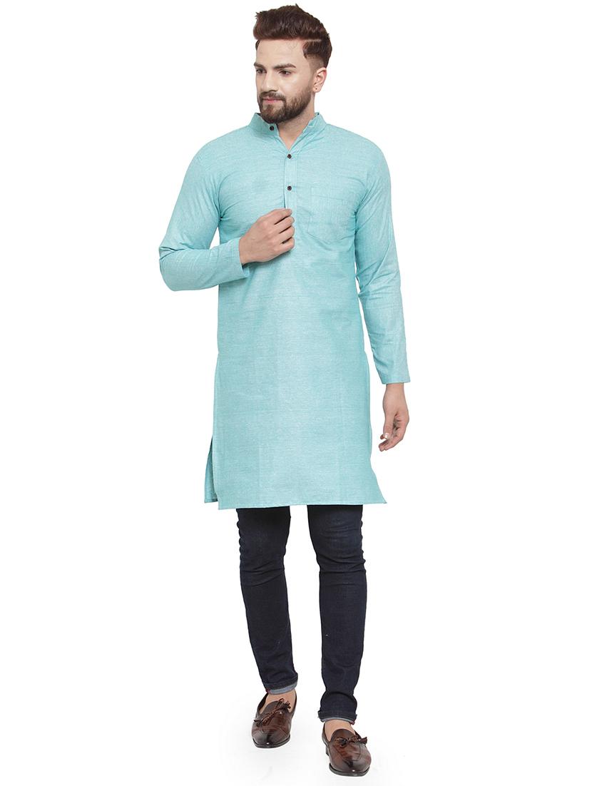 mandarin neck solid kurta - 19814488 -  Zoom Image - 0
