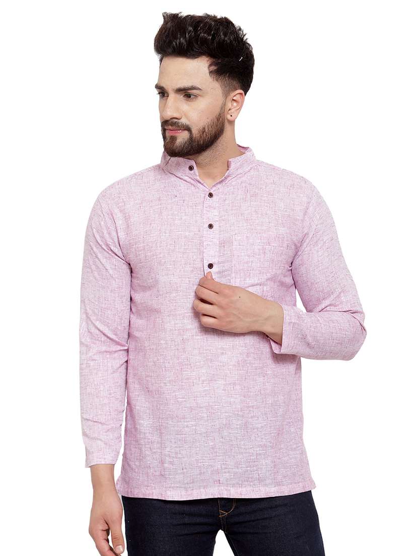 mandarin neck solid short kurta