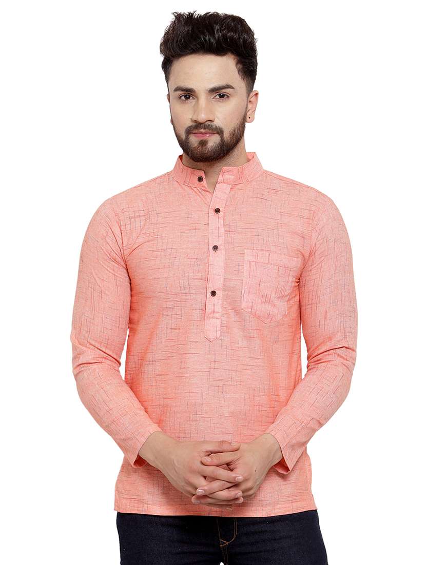 mandarin neck solid short kurta