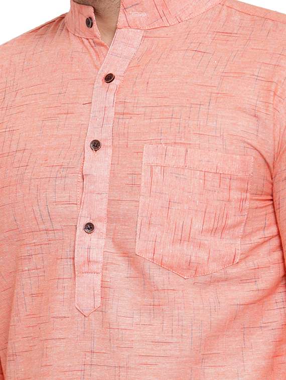 mandarin neck solid short kurta - 19814498 -  Standard Image - 4