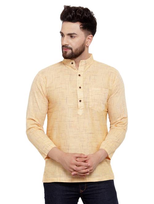 mandarin neck solid short kurta - 19814504 - Standard Image - 0