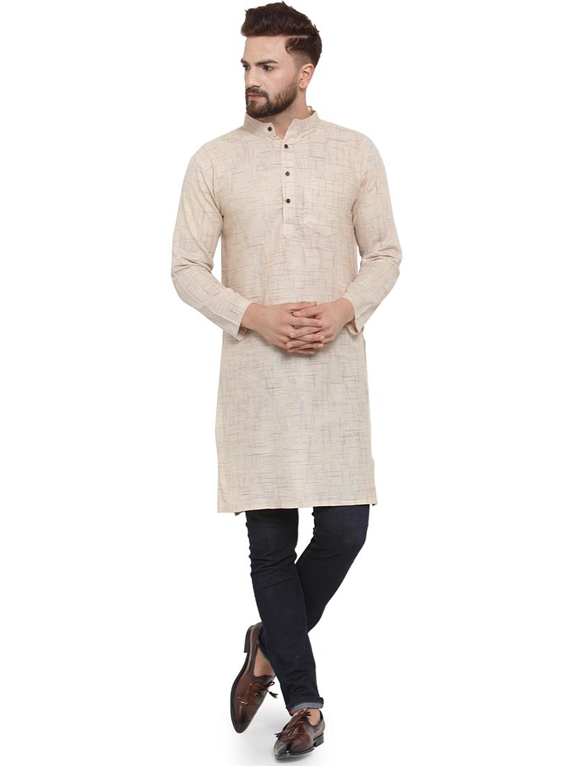 mandarin neck solid kurta - 19814507 - Zoom Image - 0