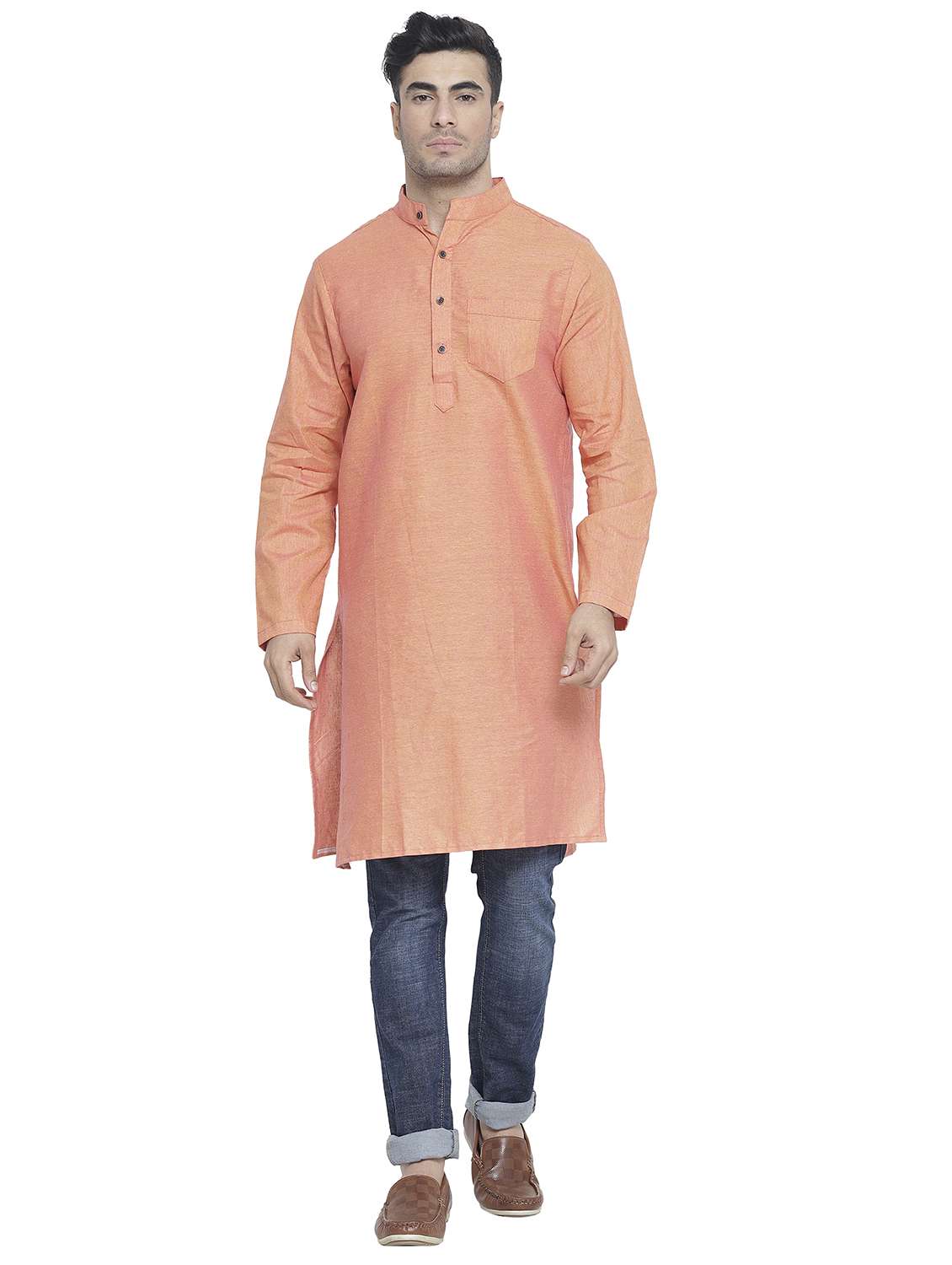 mandarin neck solid kurta