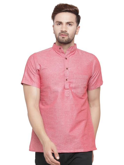 mandarin neck solid short kurta - 19814511 - Standard Image - 0