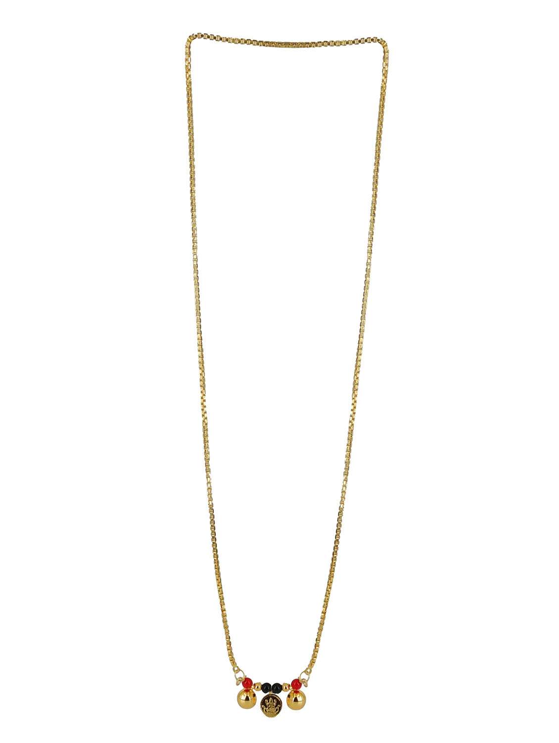 beads detailed gold plated mangalsutra - 19814758 -  Standard Image - 1