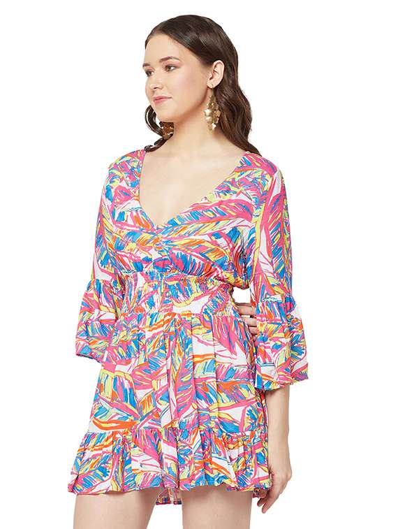 women's fit & flare tropical dress - 19814772 - Standard Image - 1