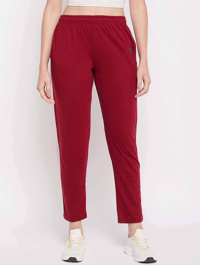 maroon solid track pant 