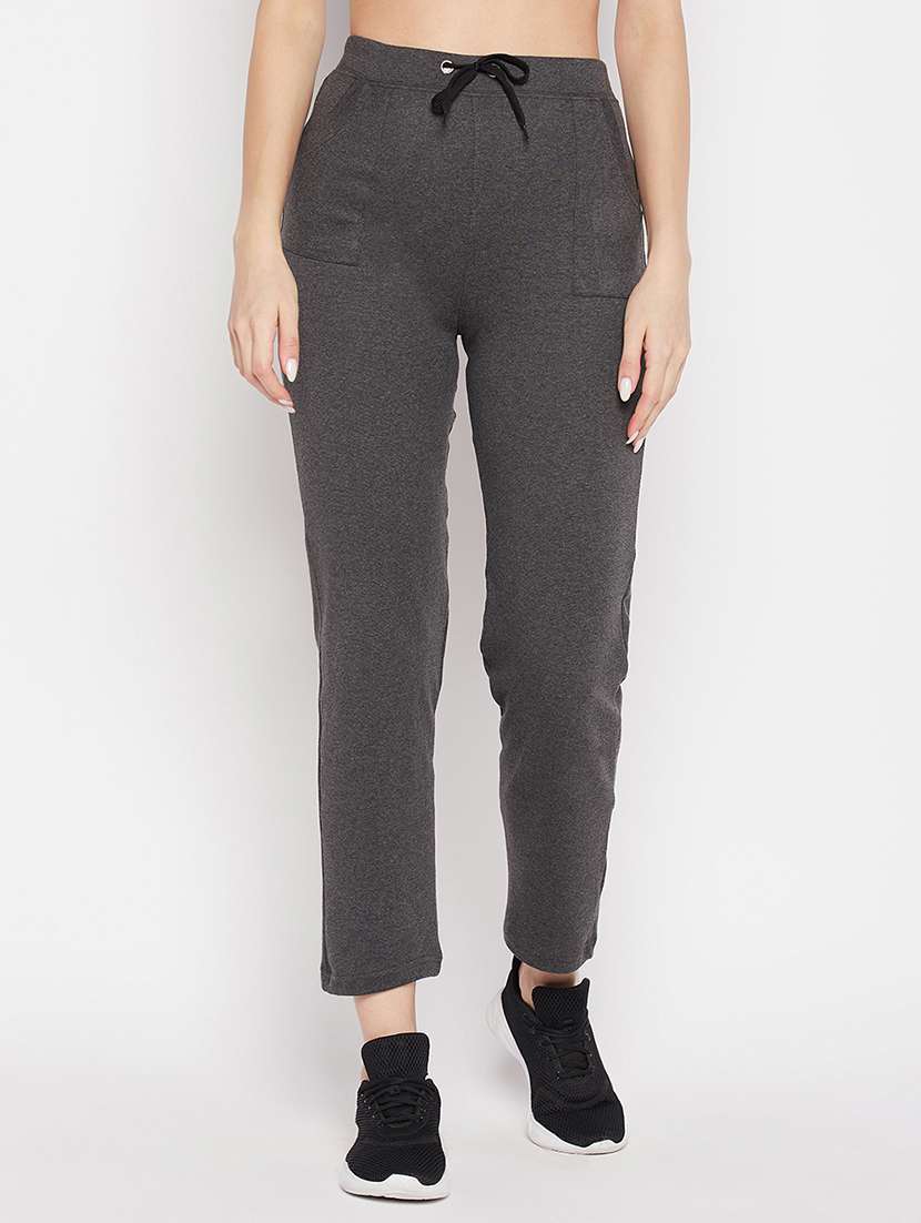 grey solid track pant