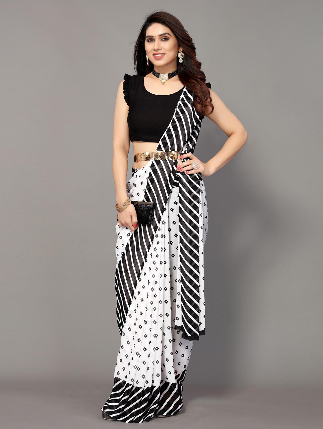 pack of 2 printed woven saree with blouse - 19814948 - Standard Image - 1