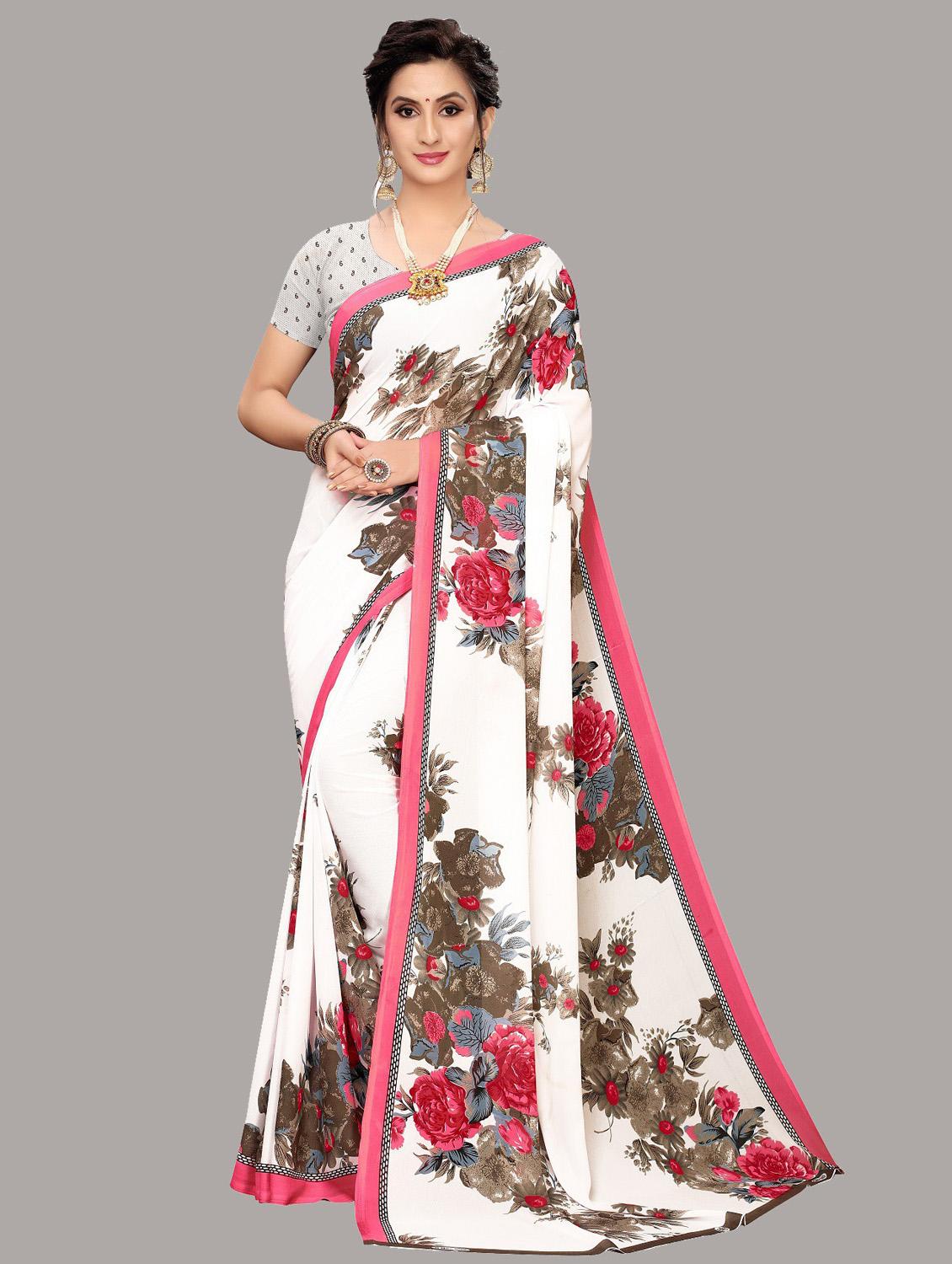 pack of 2 printed woven saree with blouse - 19814954 -  Standard Image - 1