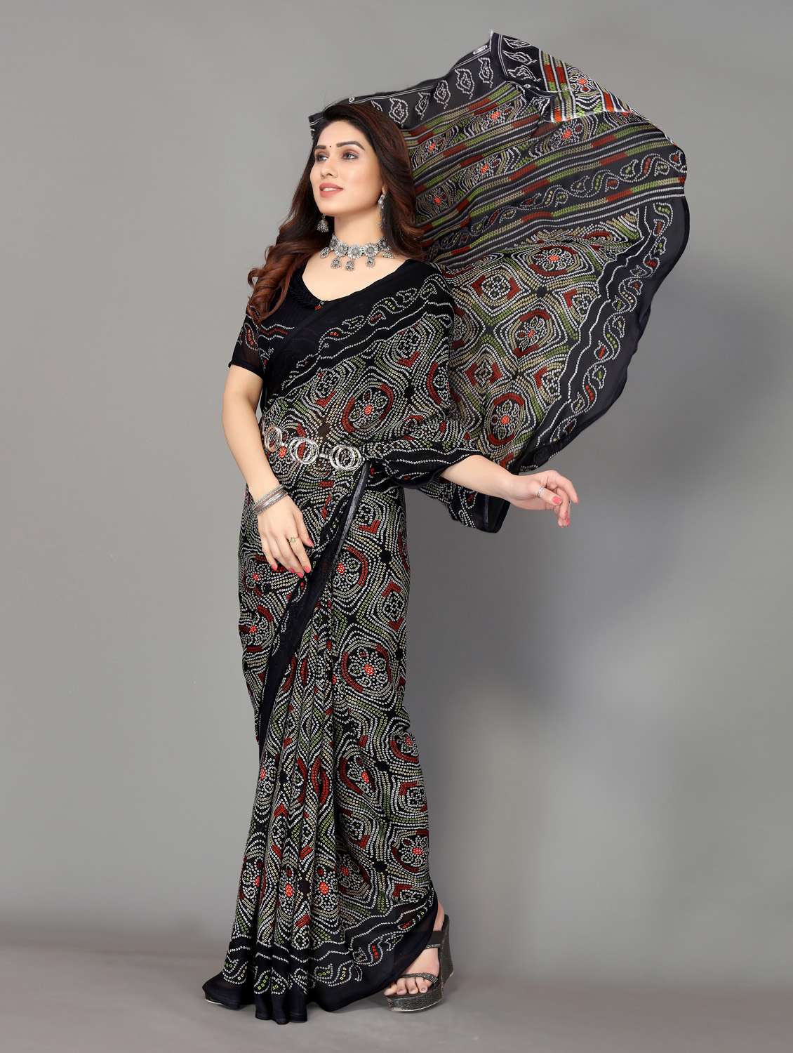 pack of 2 printed woven saree - 19814955 -  Standard Image - 1