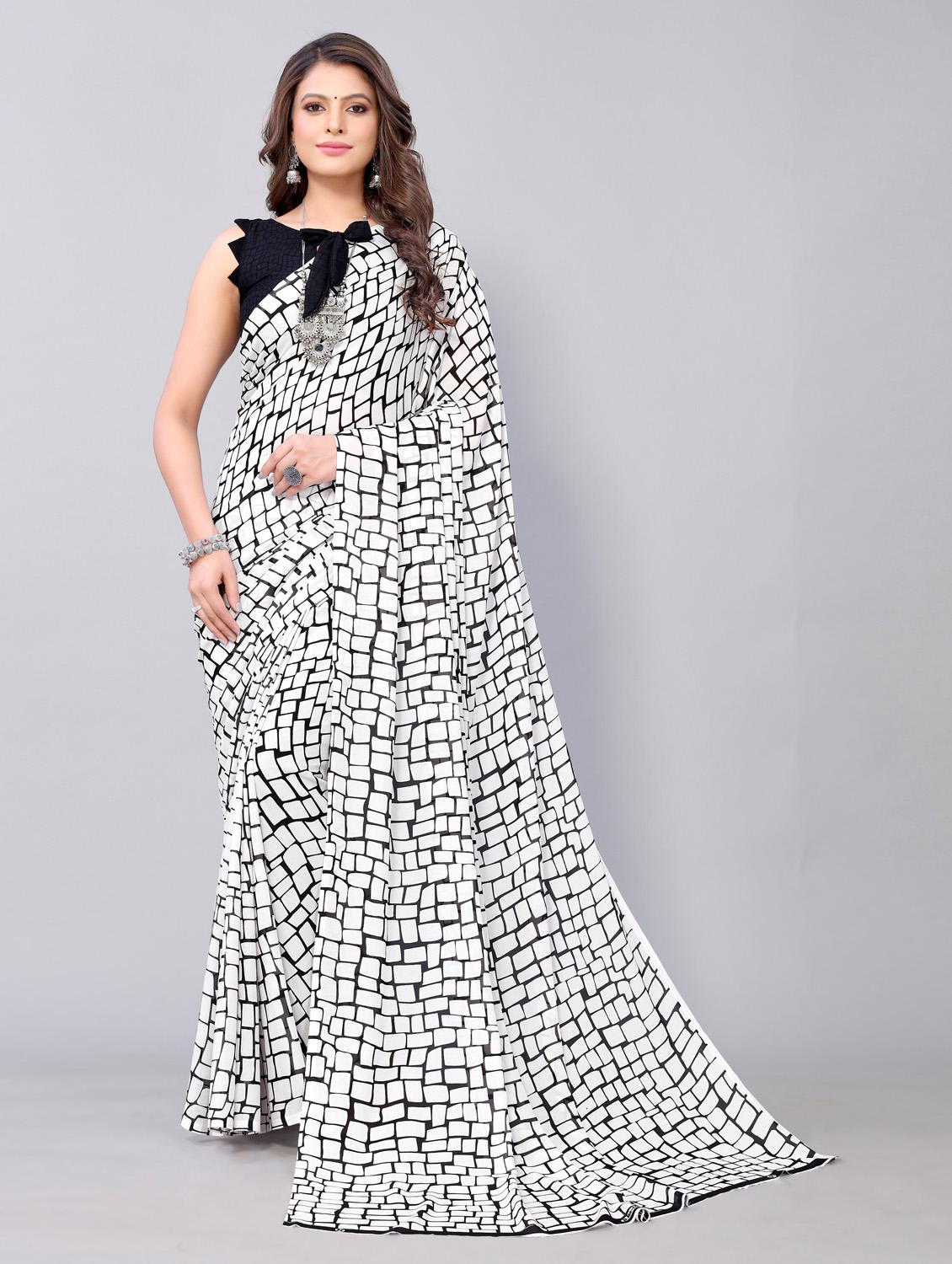 pack of 2 printed woven saree with blouse - 19814958 -  Standard Image - 1