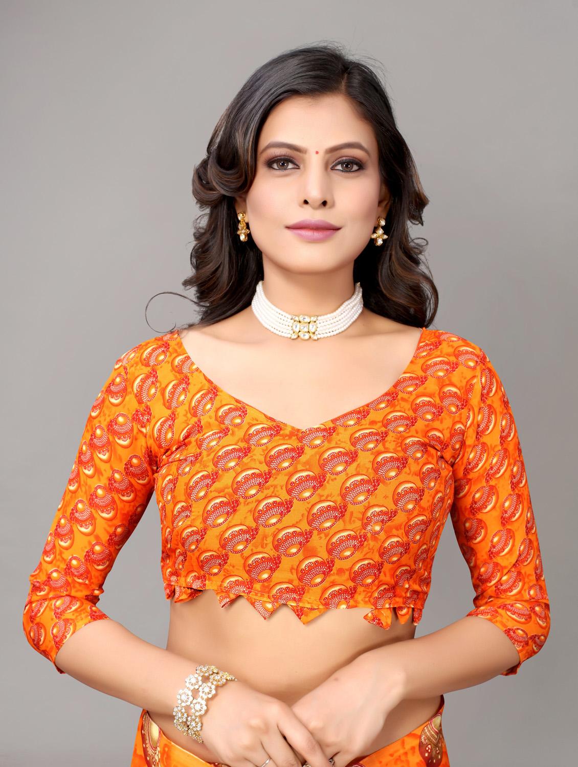 pack of 2 printed woven saree with blouse - 19814958 - Standard Image - 4