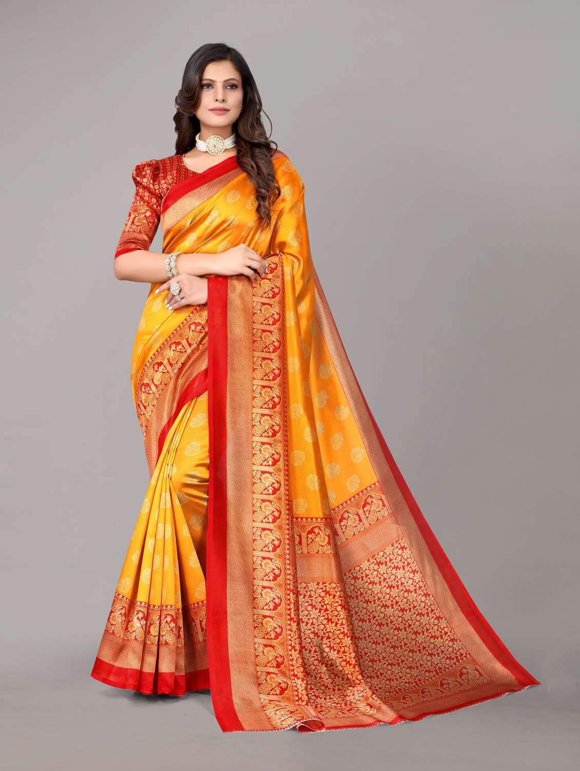 pack of 2 printed woven saree - 19814971 - Standard Image - 1