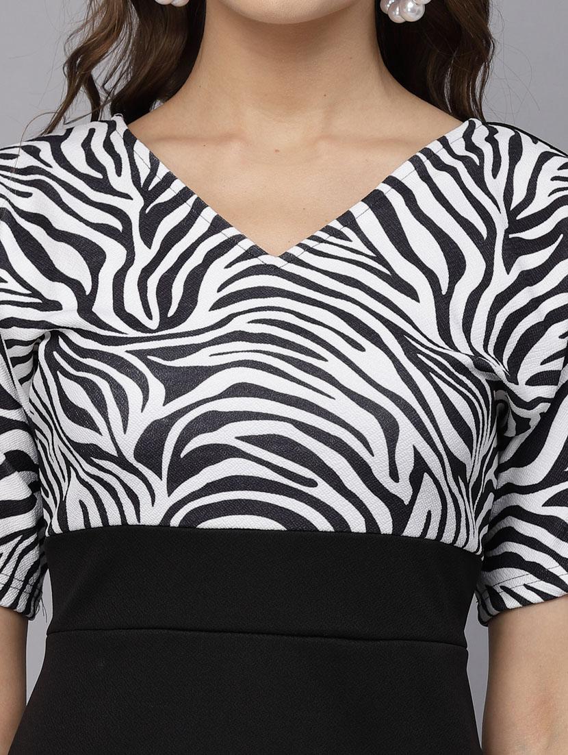 v neck animal printed bodycon dress - 19815016 - Standard Image - 4