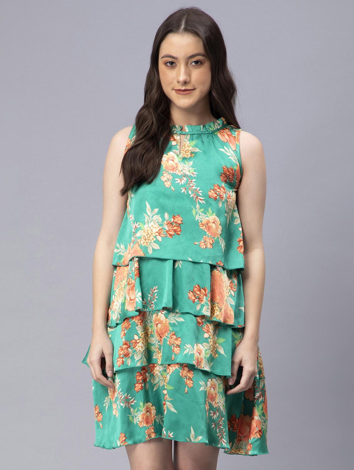 women's layered floral dress