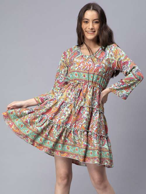 women's tiered dress paisley dress - 19815090 - Standard Image - 0
