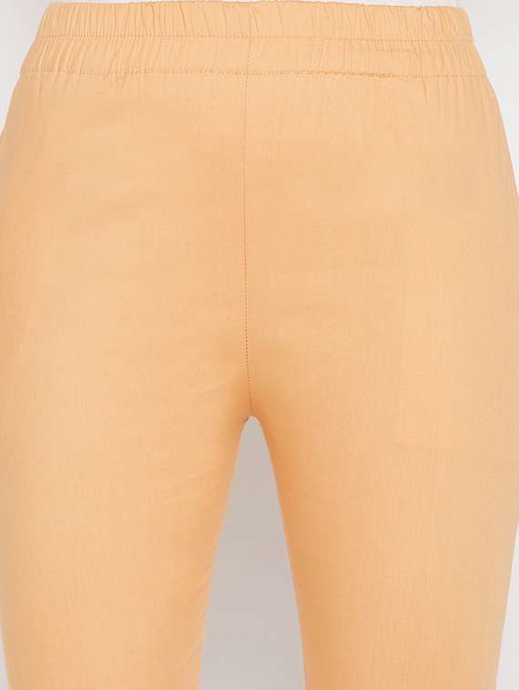 peach solid mid rise trouser - 19815145 -  Standard Image - 4