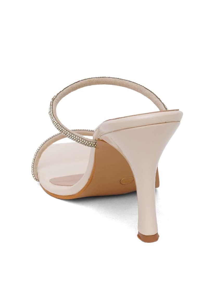 nude solid slip on heels - 19815246 -  Standard Image - 1