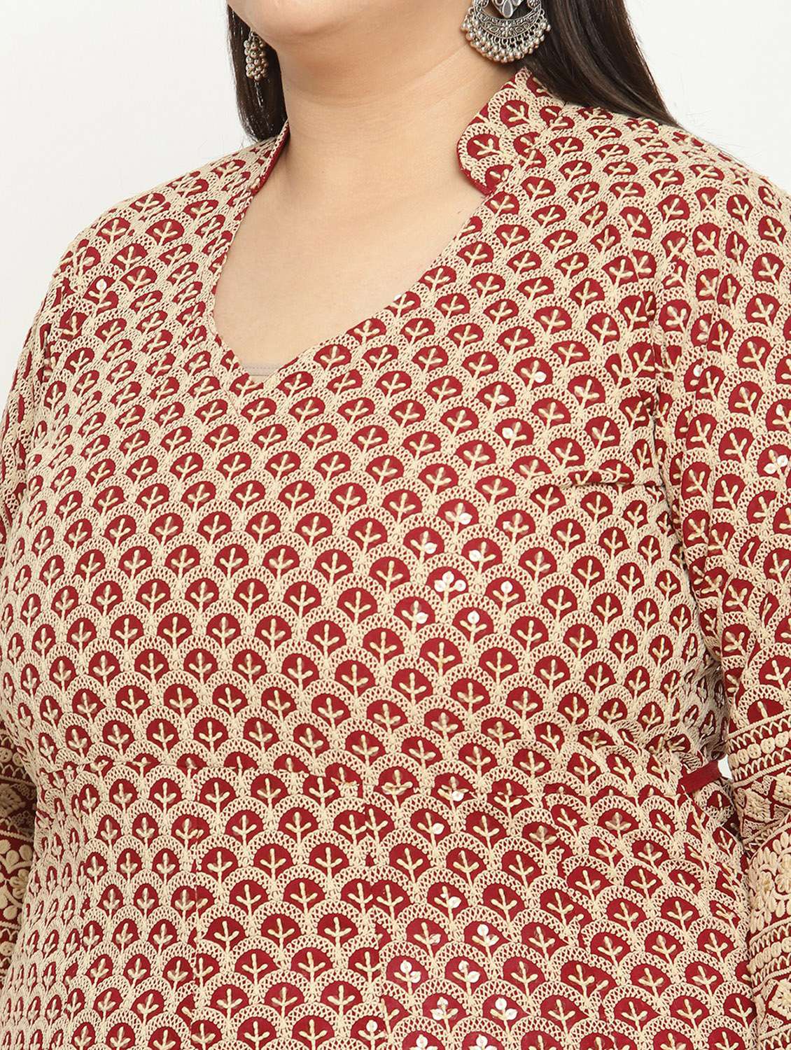 sweetheart neck floral anarkali kurta - 19815322 -  Standard Image - 4