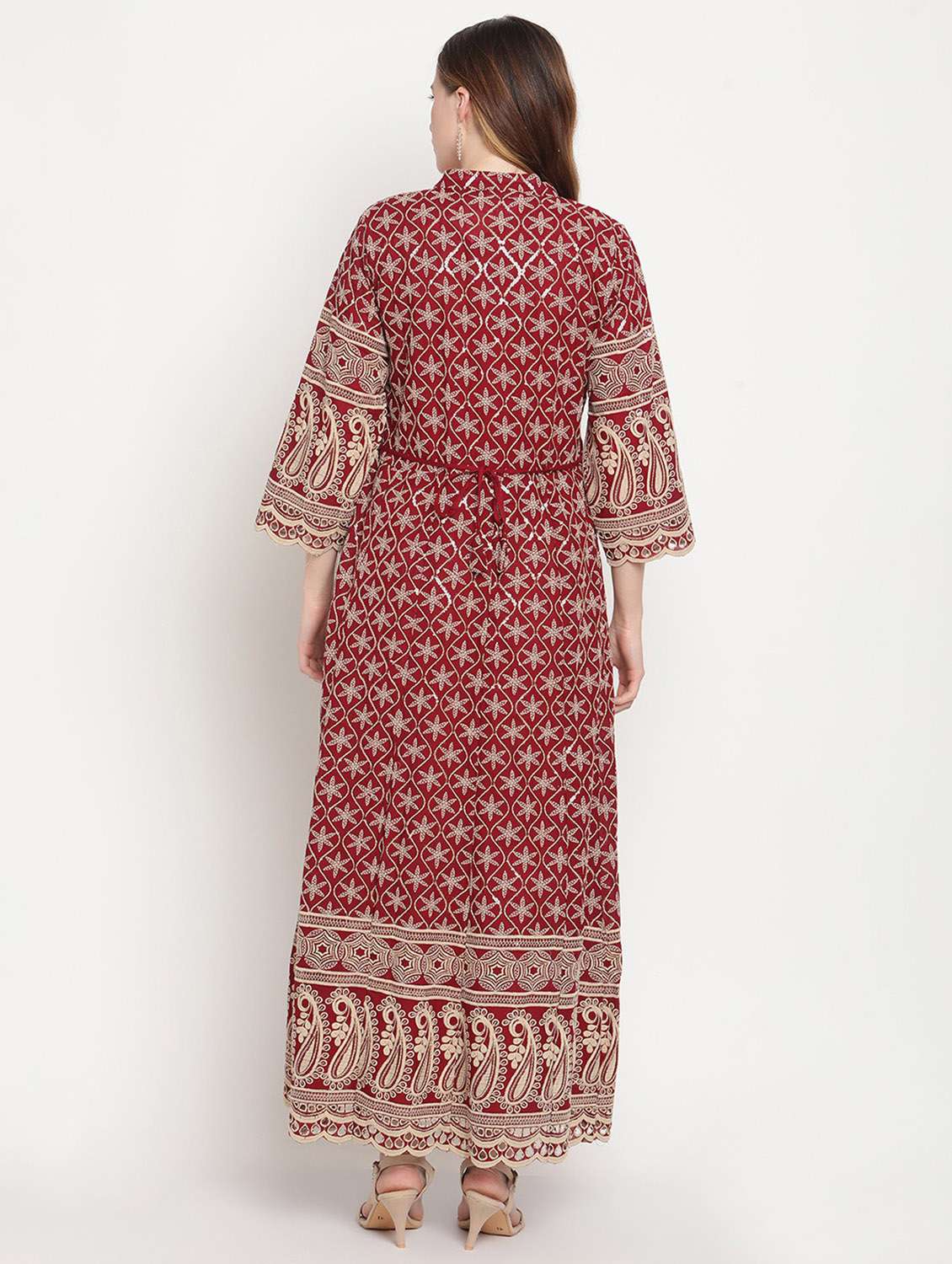 sweetheart neck floral anarkali kurta - 19815324 - Standard Image - 4