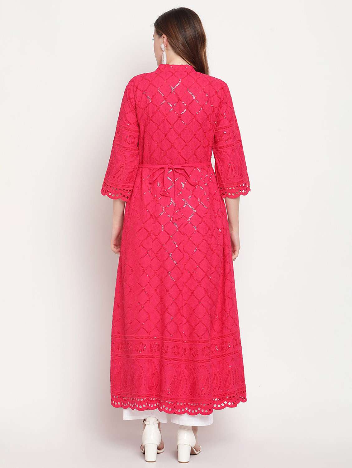 sweetheart neck floral anarkali kurta - 19815325 - Standard Image - 4