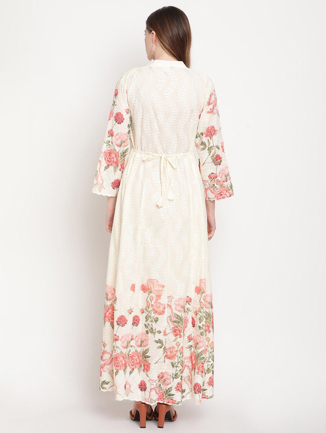 sweetheart neck floral anarkali kurta - 19815332 - Standard Image - 4