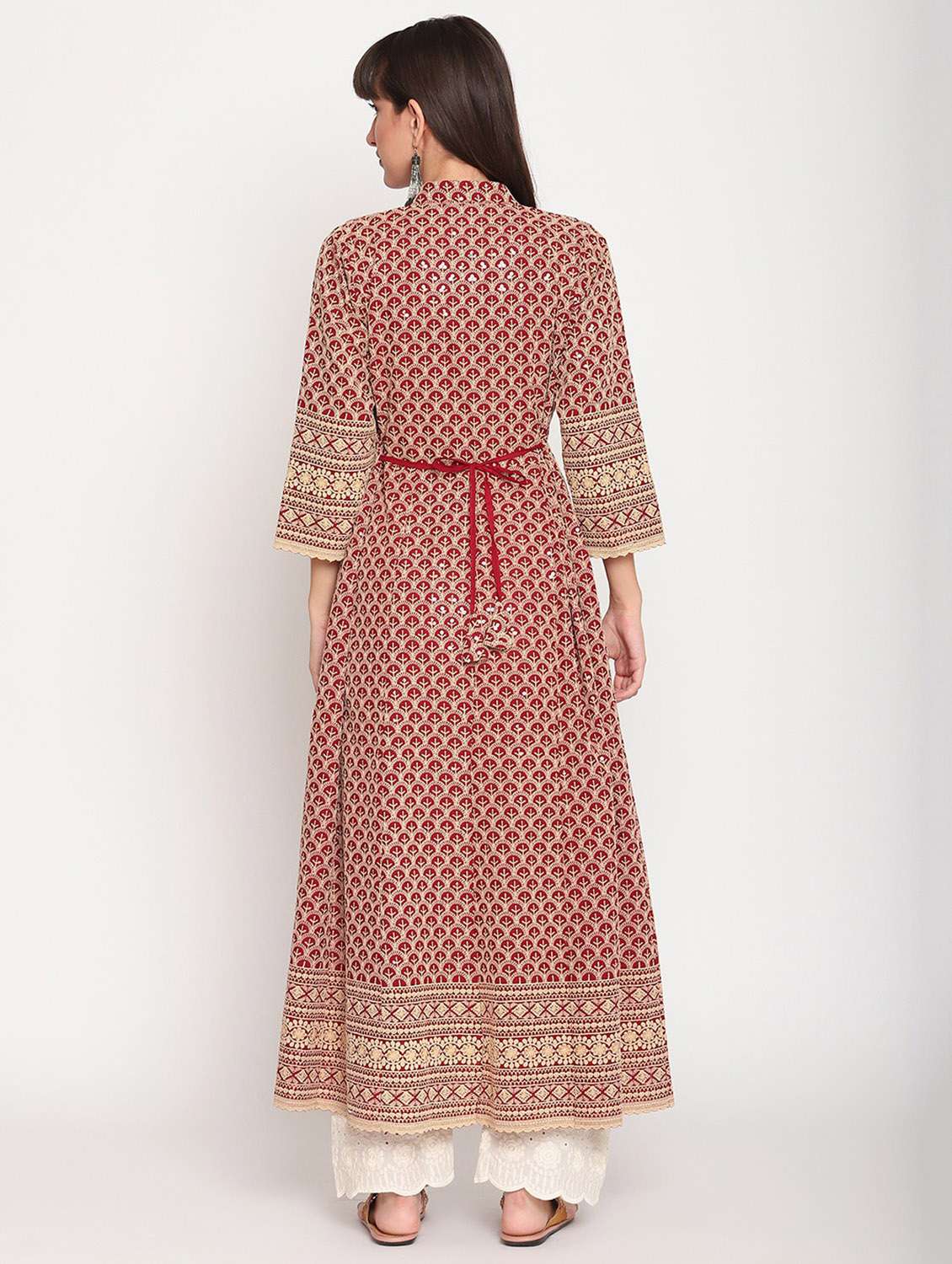 sweetheart neck floral anarkali kurta - 19815367 - Standard Image - 4