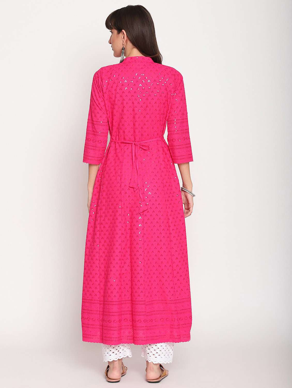 sweetheart neck floral flared kurta - 19815379 - Standard Image - 4