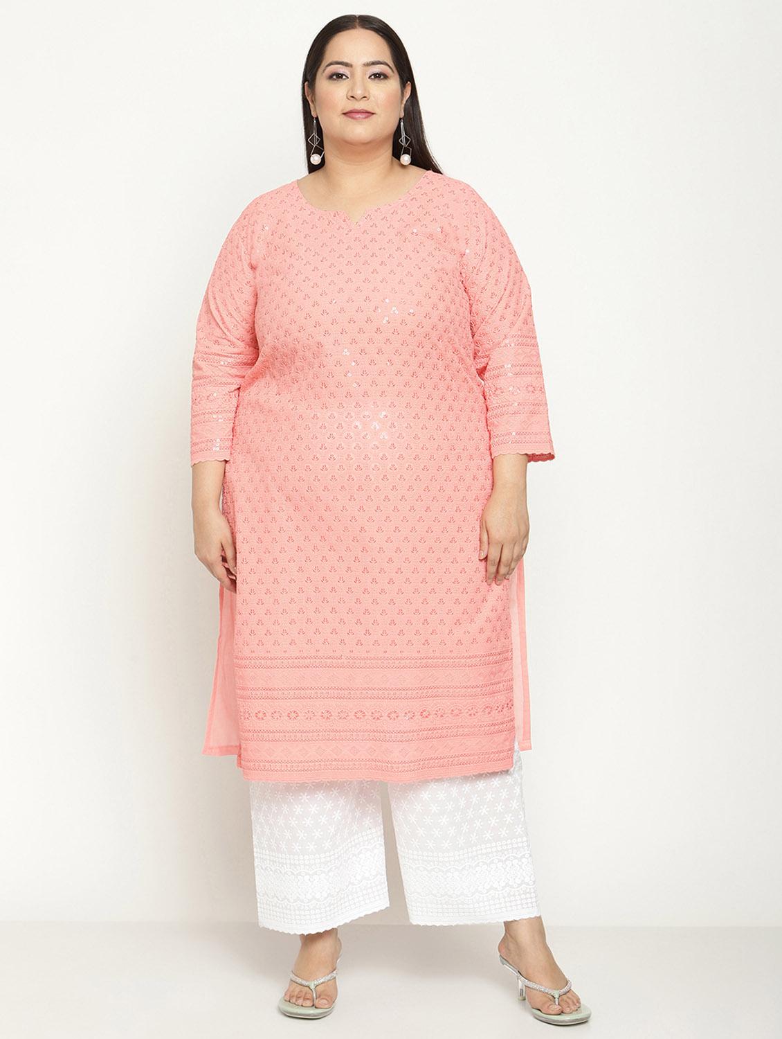 notch neck solid straight kurta - 19815384 - Standard Image - 1