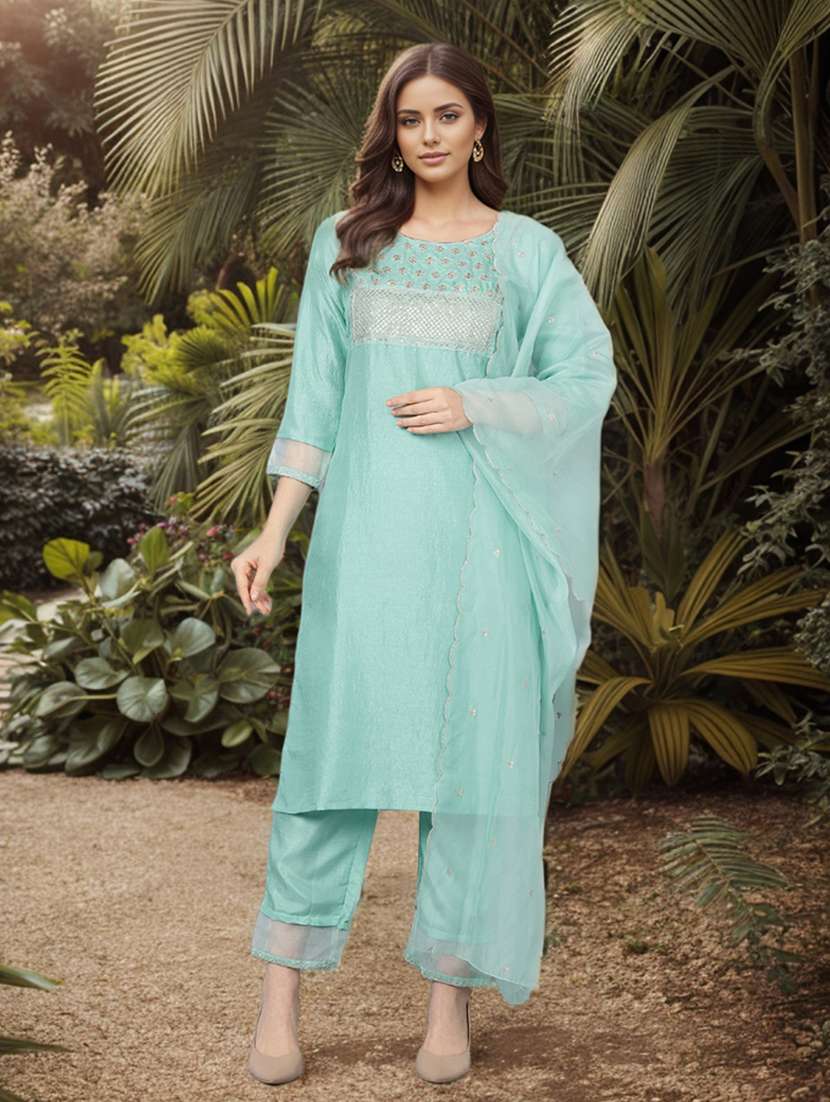 sequin work suit set